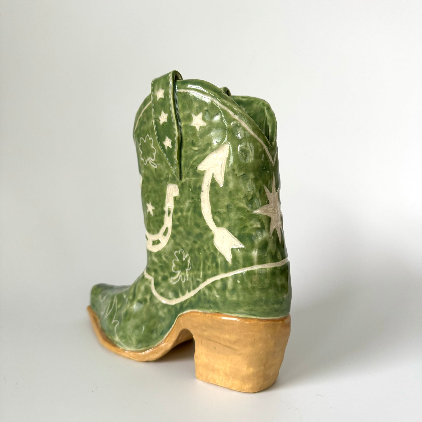 Lady Luck Cowboy Boot Vase