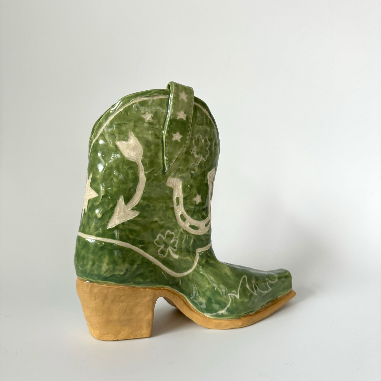 Lady Luck Cowboy Boot Vase