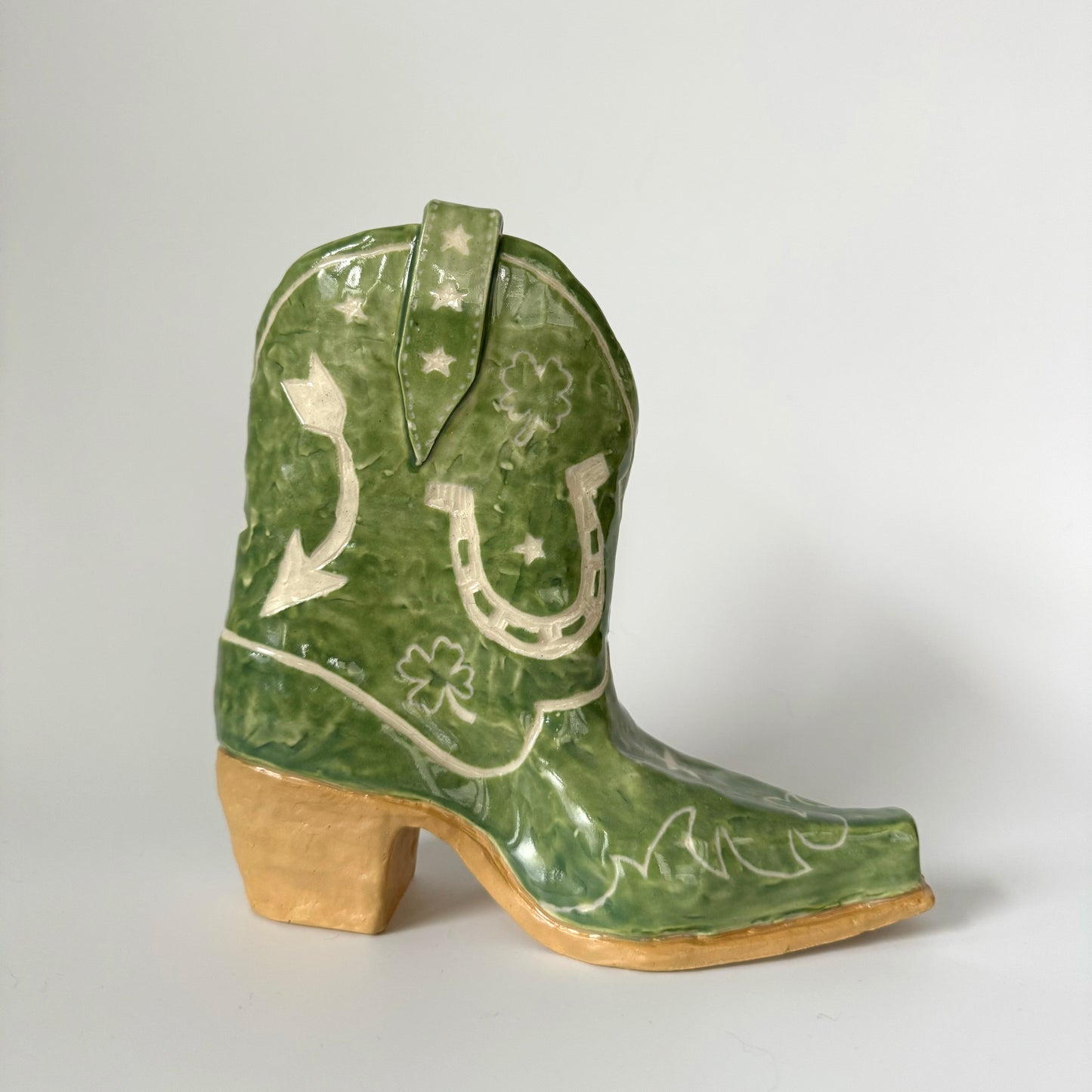 Lady Luck Cowboy Boot Vase