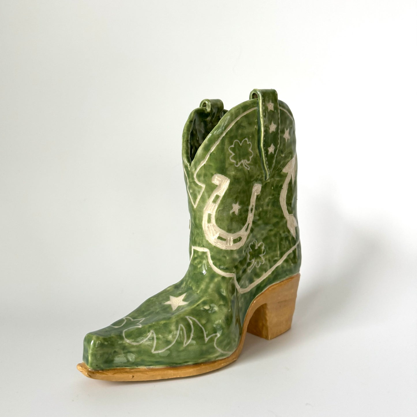 Lady Luck Cowboy Boot Vase