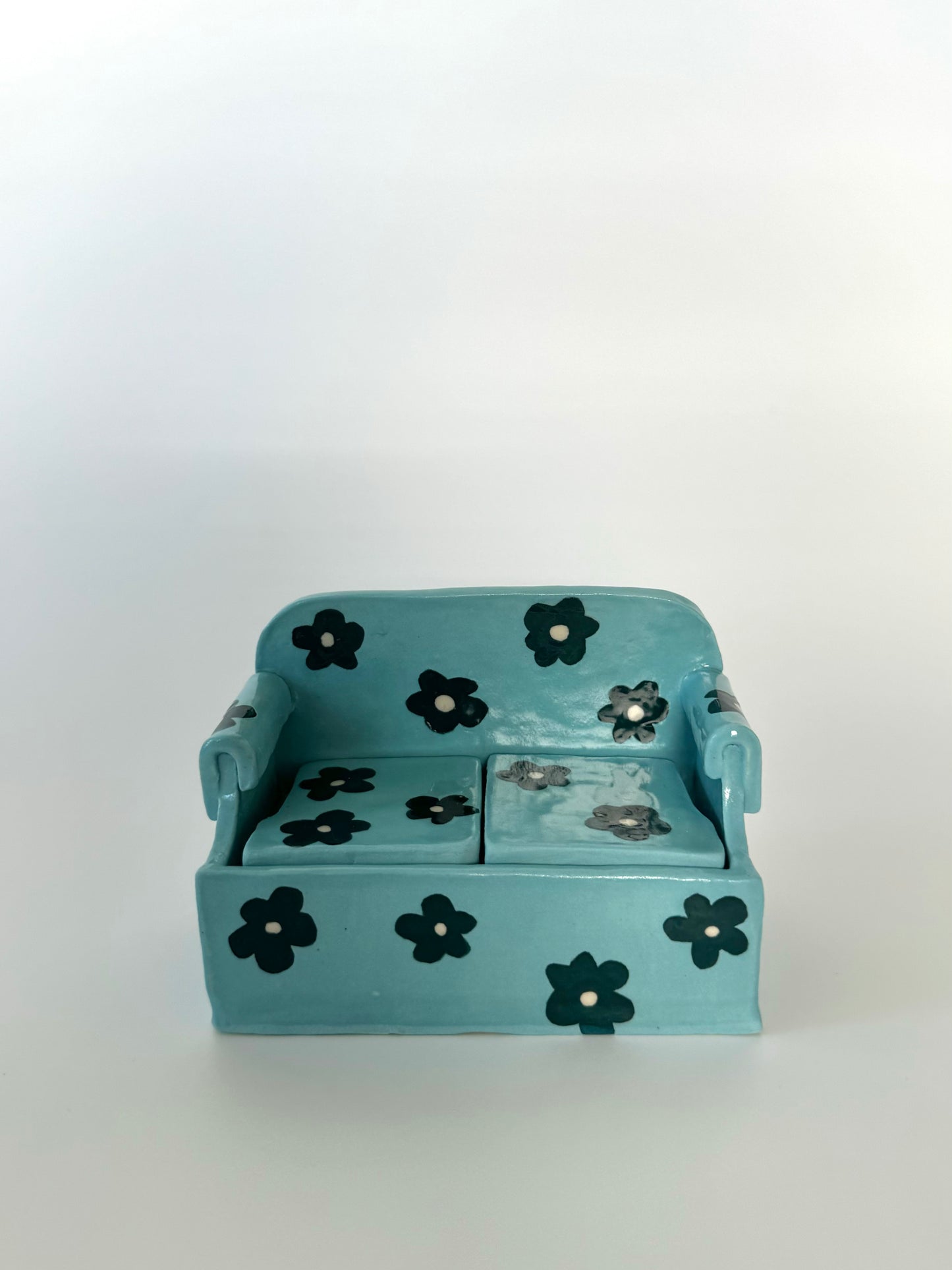 Blue Flower Power Mini Sofa