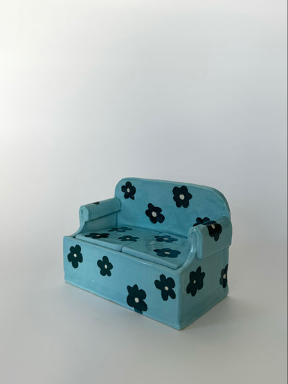 Blue Flower Power Mini Sofa