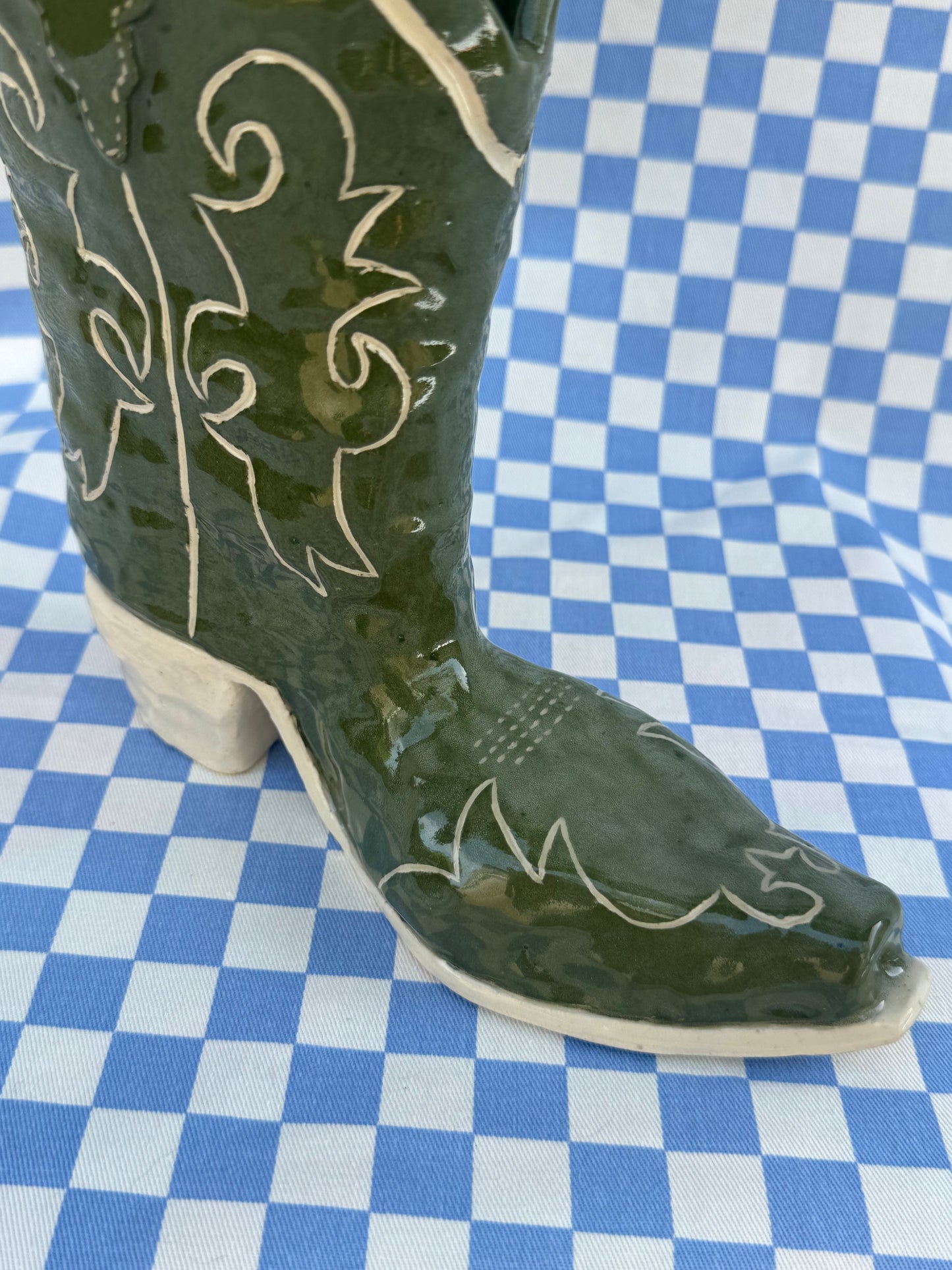 Forest Cowboy Boot Vase (*Flawed but Cute*)