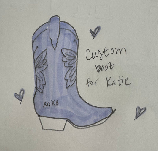 Custom Blue Butterfly Boot for Katie