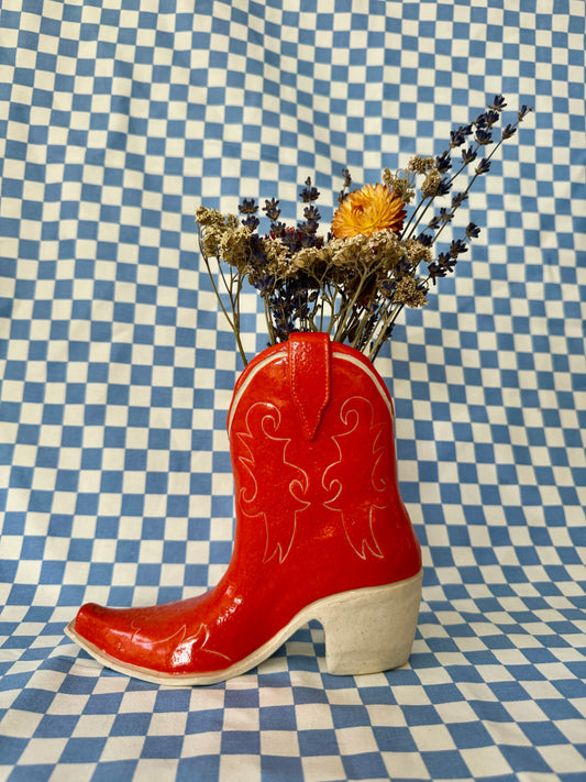 Sunset Orange Cowboy Boot