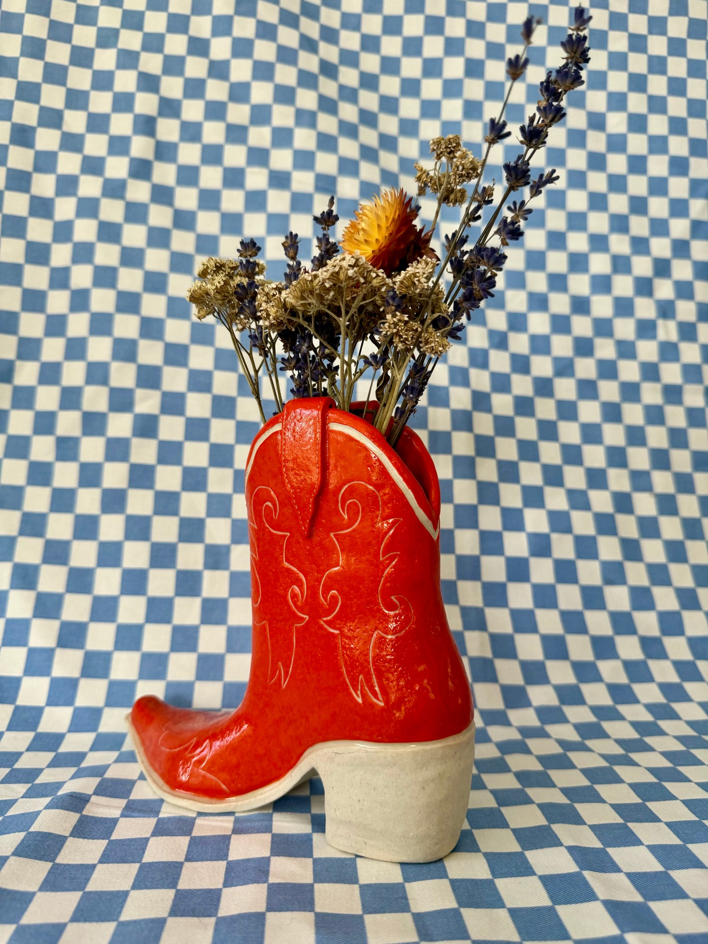 Sunset Orange Cowboy Boot