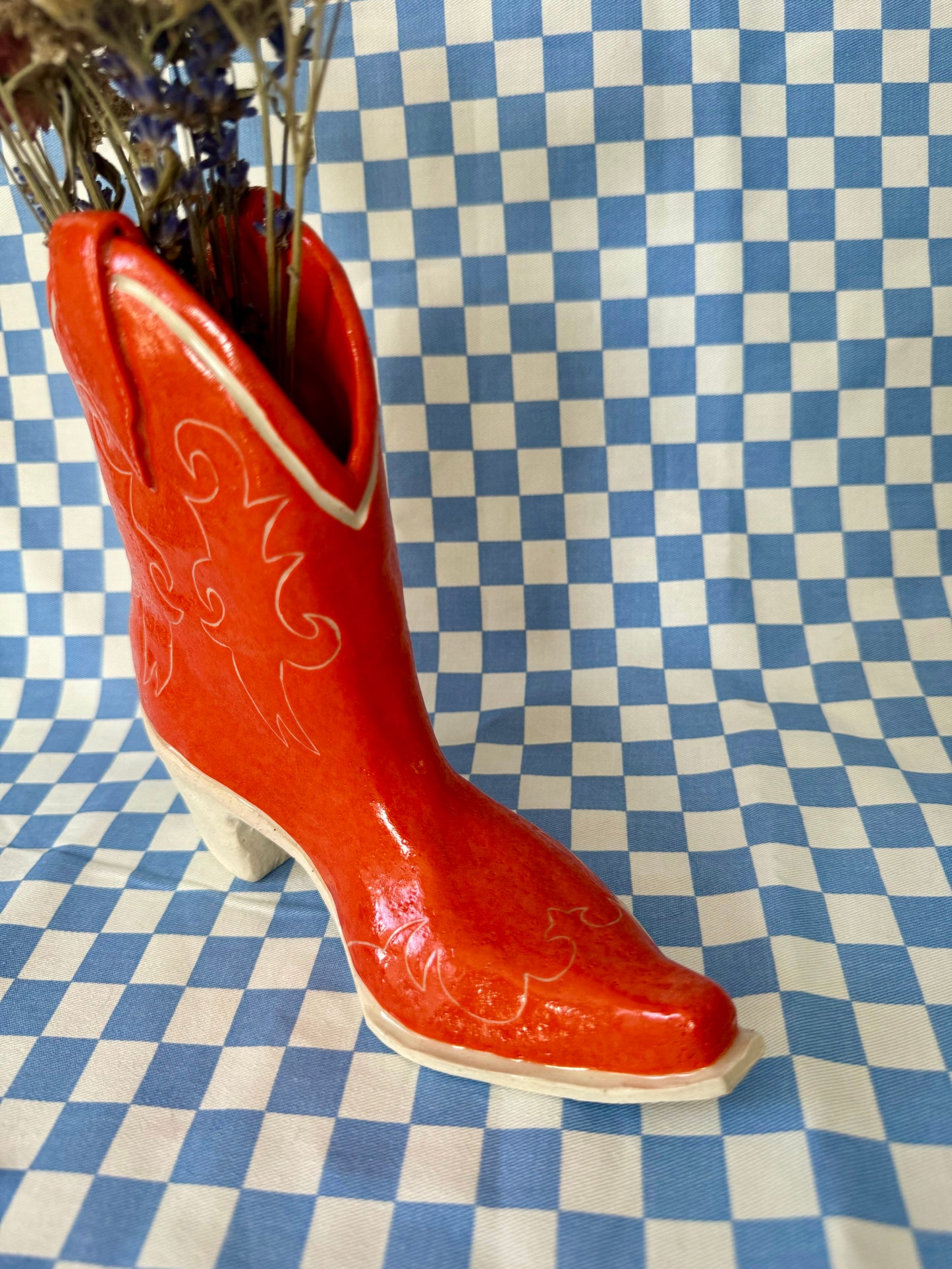 Sunset Orange Cowboy Boot