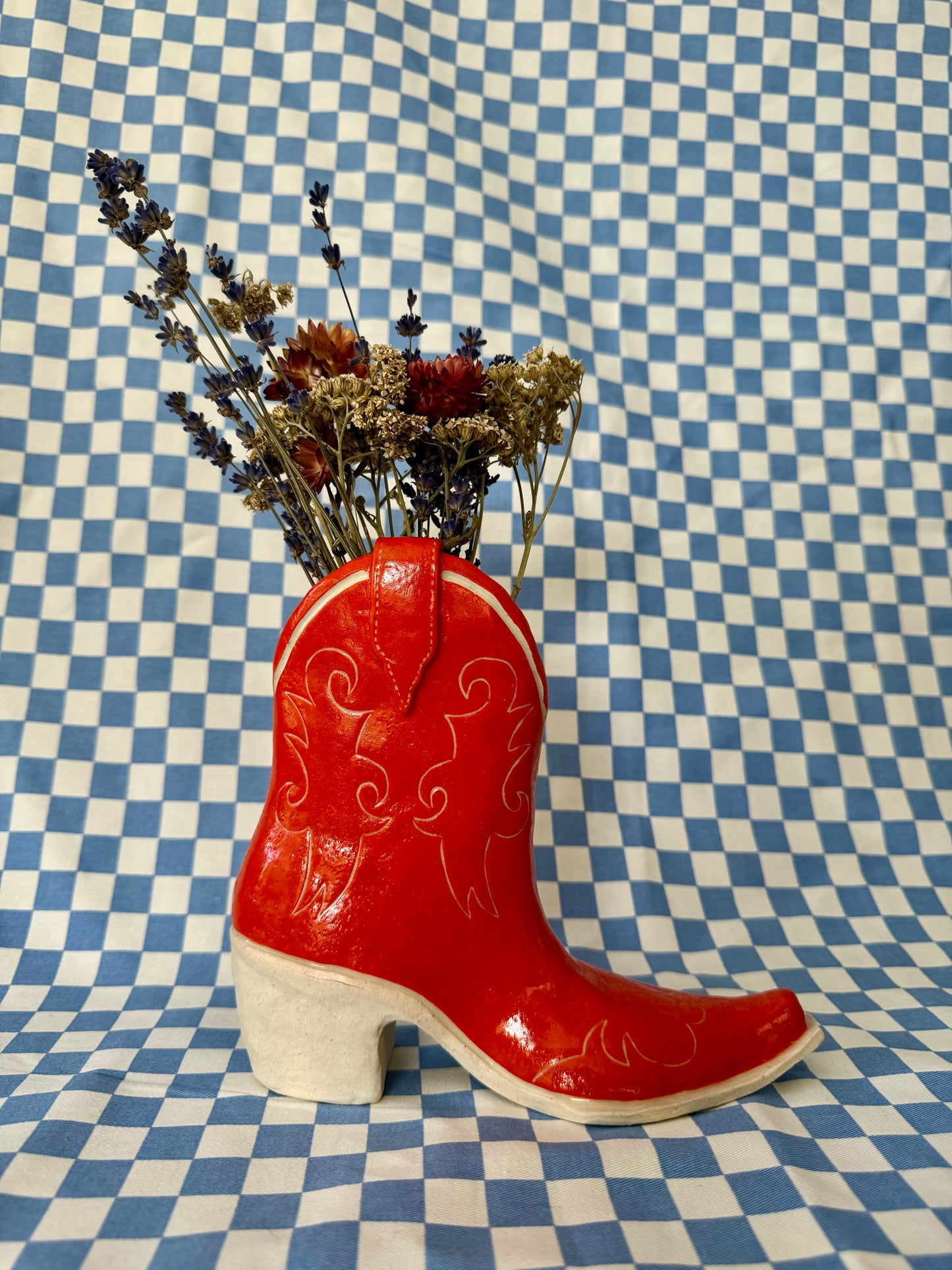 Sunset Orange Cowboy Boot