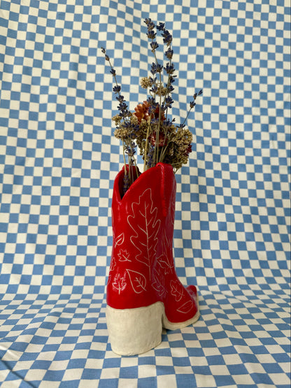 Red Leaves Cowboy Boot