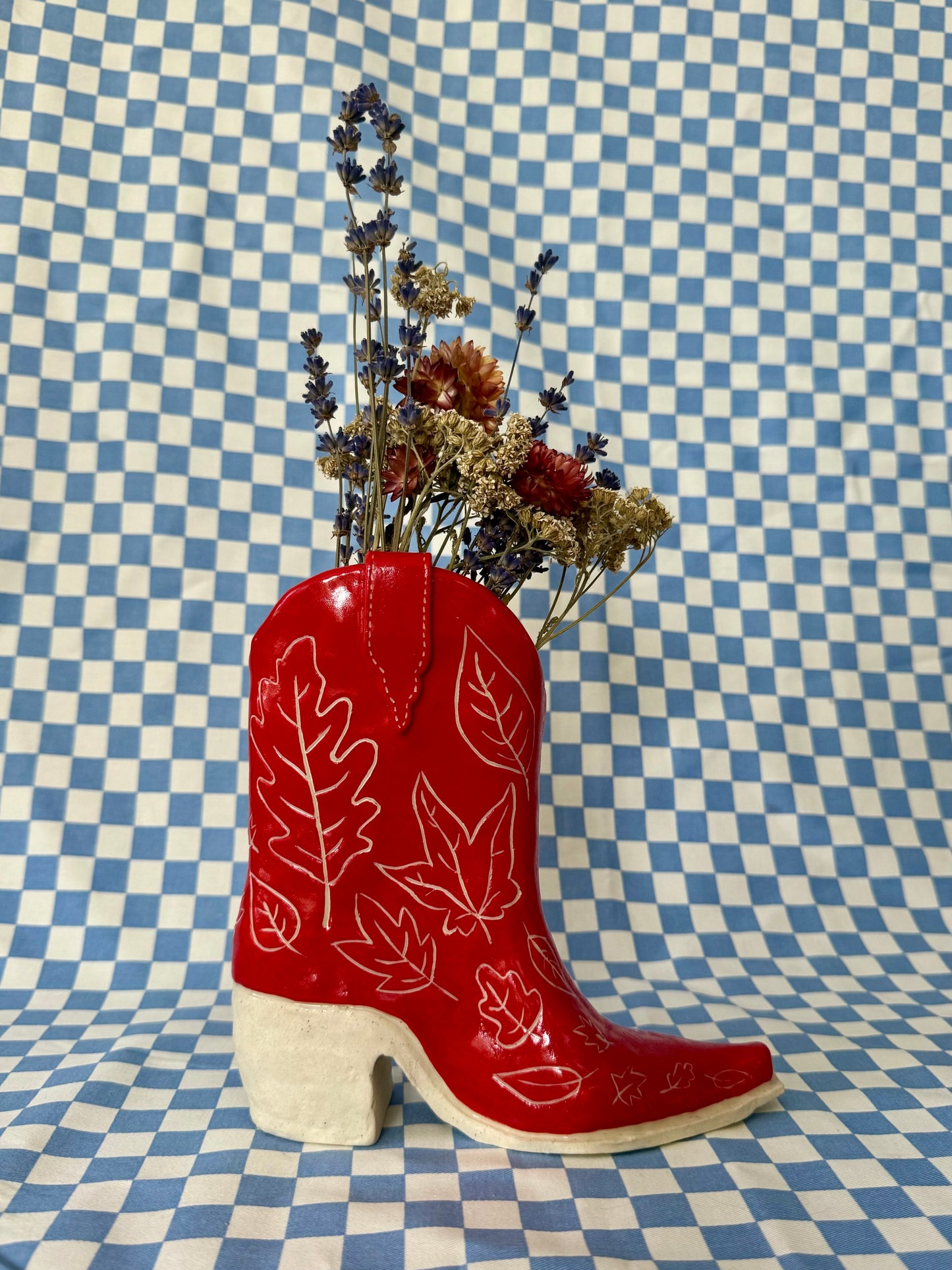 Red Leaves Cowboy Boot