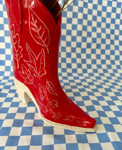 Red Leaves Cowboy Boot